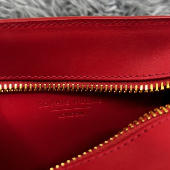 Sophie Hulme Red Tote with Gold Accents - Picture 9 of 13